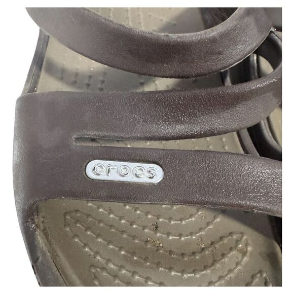 Crocs Womens Swiftwater Open Toe Casual Slide Sandals Size 8 Brown - Picture 2 of 5